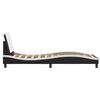 vidaXL Estructura de cama sin colch&oacute;n Zadar cuero sint&eacute;tico negro y blanco