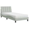 vidaXL Cama con colch&oacute;n Hanko terciopelo gris claro 80x200 cm