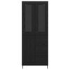 vidaXL Alacena 2 pcs Roble Negro Madera Ingenierizada y Vidrio