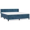 vidaXL Cama box spring con colch&oacute;n terciopelo azul oscuro 180x200 cm
