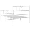 vidaXL Estructura cama sin colchón con estribo metal blanco 100x200 cm