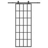 vidaXL Puerta corredera con juego herrajes negro 76x205 cm ESG vidrio