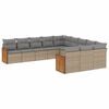 vidaXL Set de sof&aacute;s de jard&iacute;n 11pzas con cojines rat&aacute;n sint&eacute;tico beige