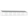 vidaXL Jaula de perros techo y puertas acero galvanizado gris 12x2x2 m