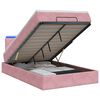 vidaXL Cama tipo otomana con colch&oacute;n y LED Rosa 120 x 200 cm