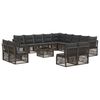vidaXL Conjunto de sof&aacute;s de jard&iacute;n 14 pcs Gris rat&aacute;n sint&eacute;tico