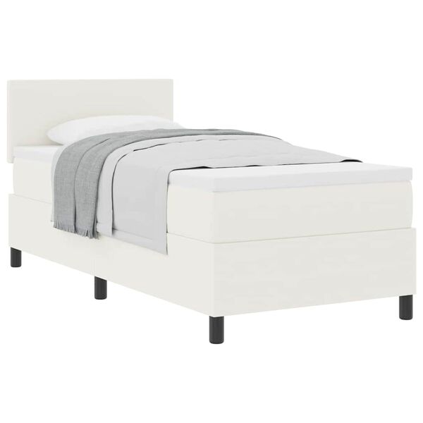 vidaXL Cama tipo Box Spring Manual Crema y Blanco 203 x 90 x 88 cm