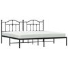 vidaXL Estructura cama sin colch&oacute;n con cabecero metal negro 200x200 cm