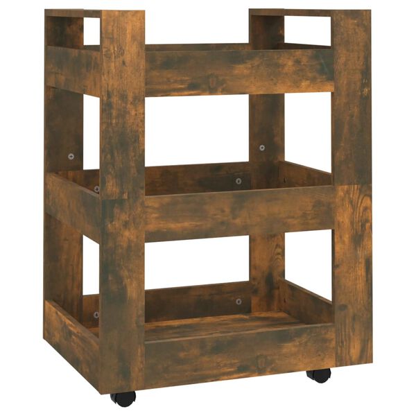 vidaXL Carrito de cocina madera contrachapada roble ahumado 60x45x80cm