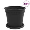 vidaXL Macetas 24 pcs Negro &Oslash; 17 x 14 cm Pl&aacute;stico