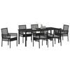 vidaXL Conjunto de Comedor de Jard&iacute;n 7 pcs Negro rat&aacute;n sint&eacute;tico