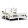 vidaXL Cama con estanter&iacute;a sin colch&oacute;n madera maciza blanca 180x200 cm