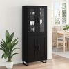 vidaXL Aparador alto 2 pcs Roble Negro Madera de Ingenier&iacute;a y Vidrio