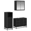 vidaXL Juego de muebles de ba&ntilde;o 3 uds. Roble Negro 80 x 33 x 60 cm