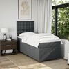 vidaXL Cama box spring con colch&oacute;n tela gris oscuro 80x200 cm