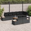 vidaXL Conjunto de sof&aacute;s de jard&iacute;n 8 pcs Negro Rat&aacute;n sint&eacute;tico