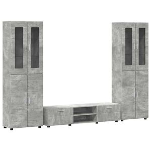 vidaXL Conjunto de mueble de TV con caj&oacute;n FLORIN 3 pcs Gris Concreto