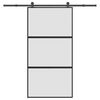 vidaXL Puerta corredera set herrajes vidrio templado aluminio
