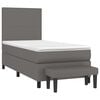 vidaXL Cama box spring con colch&oacute;n cuero sint&eacute;tico gris 90x200 cm