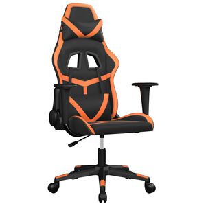 vidaXL Silla gaming de masaje cuero sint&eacute;tico negro y naranja
