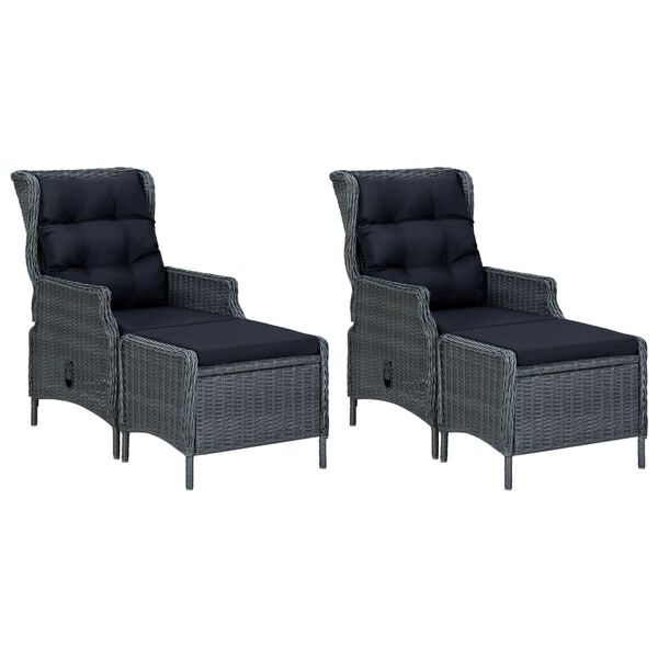 vidaXL Juego de comedor para jardín de 7 piezas gris oscuro