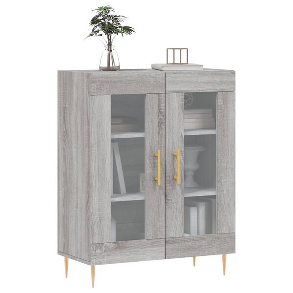 vidaXL Aparador de madera de ingenier&iacute;a gris Sonoma 69,5x34x90 cm