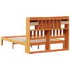 vidaXL Cama con estanter&iacute;a sin colch&oacute;n madera maciza marr&oacute;n 140x190 cm
