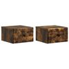 vidaXL Mesita de Noche de Pared 2 pcs Roble Ahumado 34,5 x 33 x 20 cm