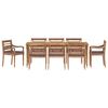 vidaXL Juego comedor de jard&iacute;n 9 pzas cojines gris oscuro madera teca