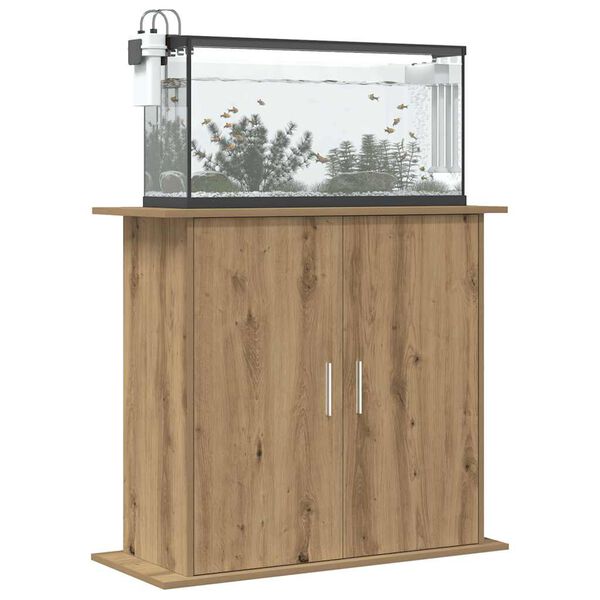 vidaXL Soporte para acuario de roble artesanal, 81 x 36 x 73 cm, madera de ingenier&iacute;a