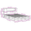 vidaXL Cama con estanter&iacute;a sin colch&oacute;n madera maciza blanca 140x190 cm