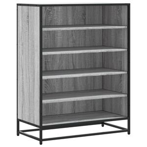 vidaXL Zapatero madera de ingenier&iacute;a y metal gris Sonoma 75x38x97,5 cm