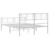 vidaXL Estructura cama sin colchón con estribo metal blanco 135x190 cm