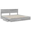 vidaXL Cama con almacenamiento con cabecera Gris Sonoma 200 x 200 cm