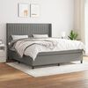 vidaXL Cama box spring con colch&oacute;n tela gris oscuro 160x200 cm