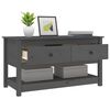 vidaXL Mesa de centro de madera maciza de pino gris 102x49x55 cm