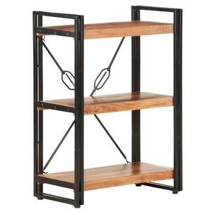 vidaXL Estanter&iacute;a de 3 niveles de madera maciza de acacia 60x30x80 cm