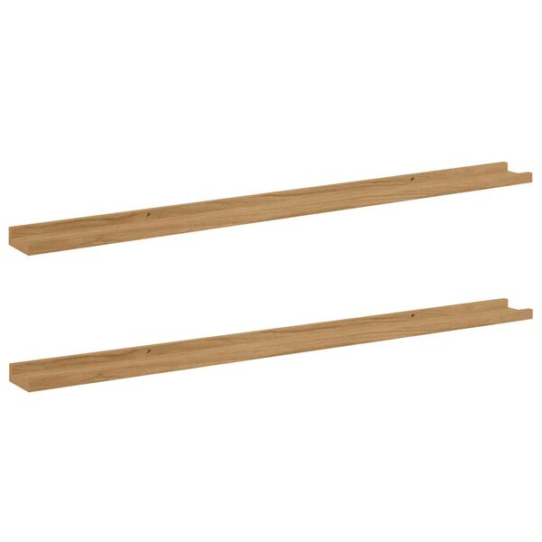 vidaXL Estante de pared con estante 2 pcs Marr&oacute;n 115 x 9 x 3 cm