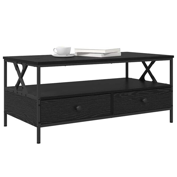 vidaXL Mesa de Caf&eacute; Roble negro 100 x 51 x 45 cm Madera contrachapada