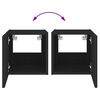 vidaXL Muebles de TV de pared con luces LED 2 uds negro 30,5x35x30 cm
