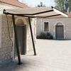 vidaXL Toldo manual retr&aacute;ctil con postes color crema 3,5x2,5 m
