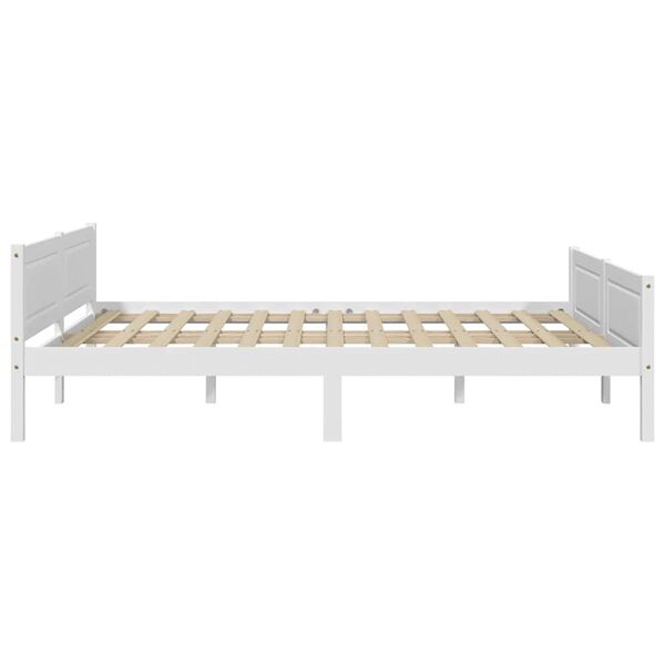 vidaXL Estructura de cama sin colch&oacute;n madera de pino blanco 140x200 cm
