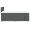 vidaXL Cama box spring con colch&oacute;n tela gris oscuro 90x190 cm