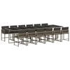 vidaXL Set comedor de jard&iacute;n con cojines 13 pzas rat&aacute;n sint&eacute;tico gris