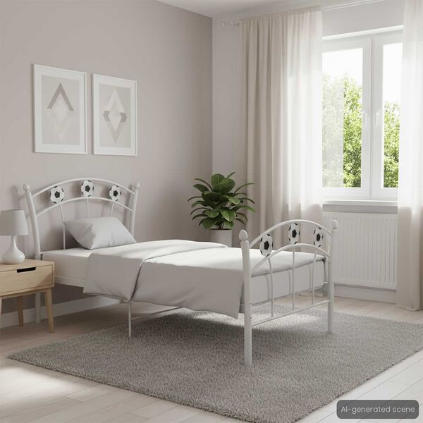 vidaXL Estructura de cama sin colch&oacute;n metal blanco 90x200 cm