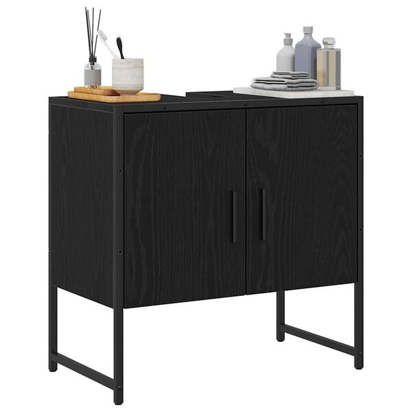 vidaXL Gabinete de Lavabo para Ba&ntilde;o Roble Negro 60 x 30 x 60 cm