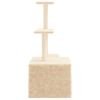 vidaXL Rascador para gatos con postes de sisal color crema 110 cm