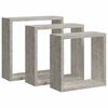 vidaXL Estantes cubo de pared 3 unidades gris hormig&oacute;n