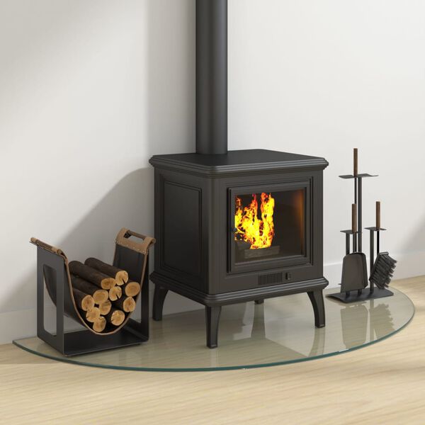 vidaXL Placa de vidrio para chimenea semicircular 1200x500 mm