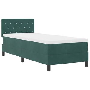 vidaXL Cama con Somier y Colchón Verde oscuro 80 x 200 cm tela